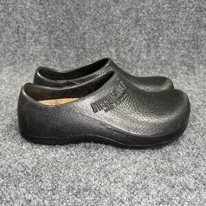 Birkenstock Profi Birki Clogs Womens 5 Black Poly Cloded Toe Safety Slip On Work